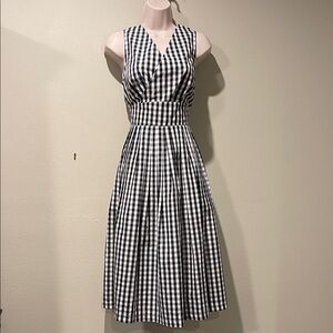 BEULAH Classic Black and White Checkered Dress, small